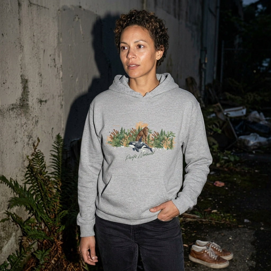The Big Foot and Orca Pacific Northwest Hoodie