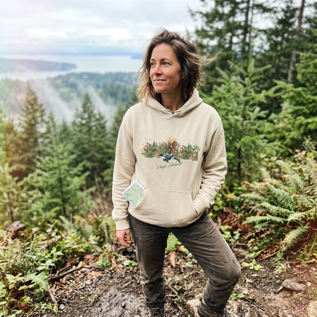 The Big Foot and Orca Pacific Northwest Hoodie