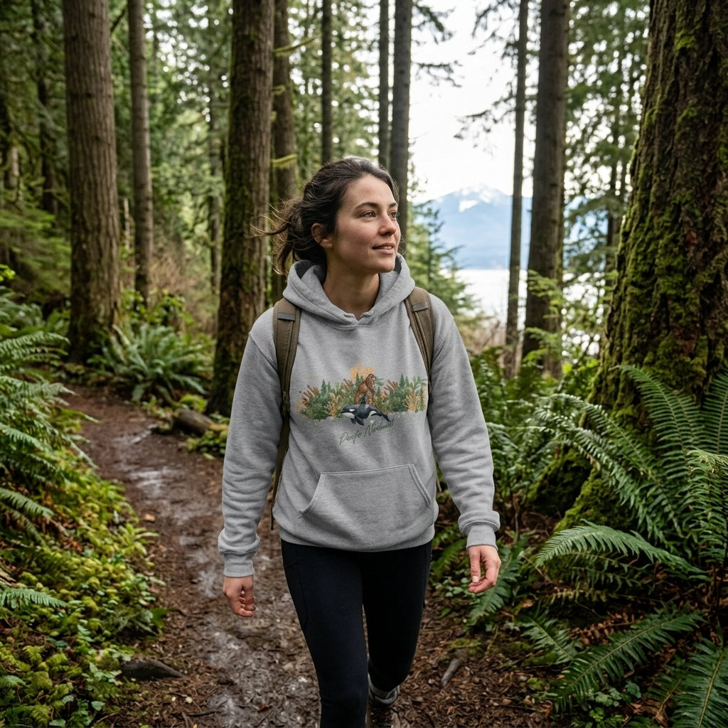 The Big Foot and Orca Pacific Northwest Hoodie