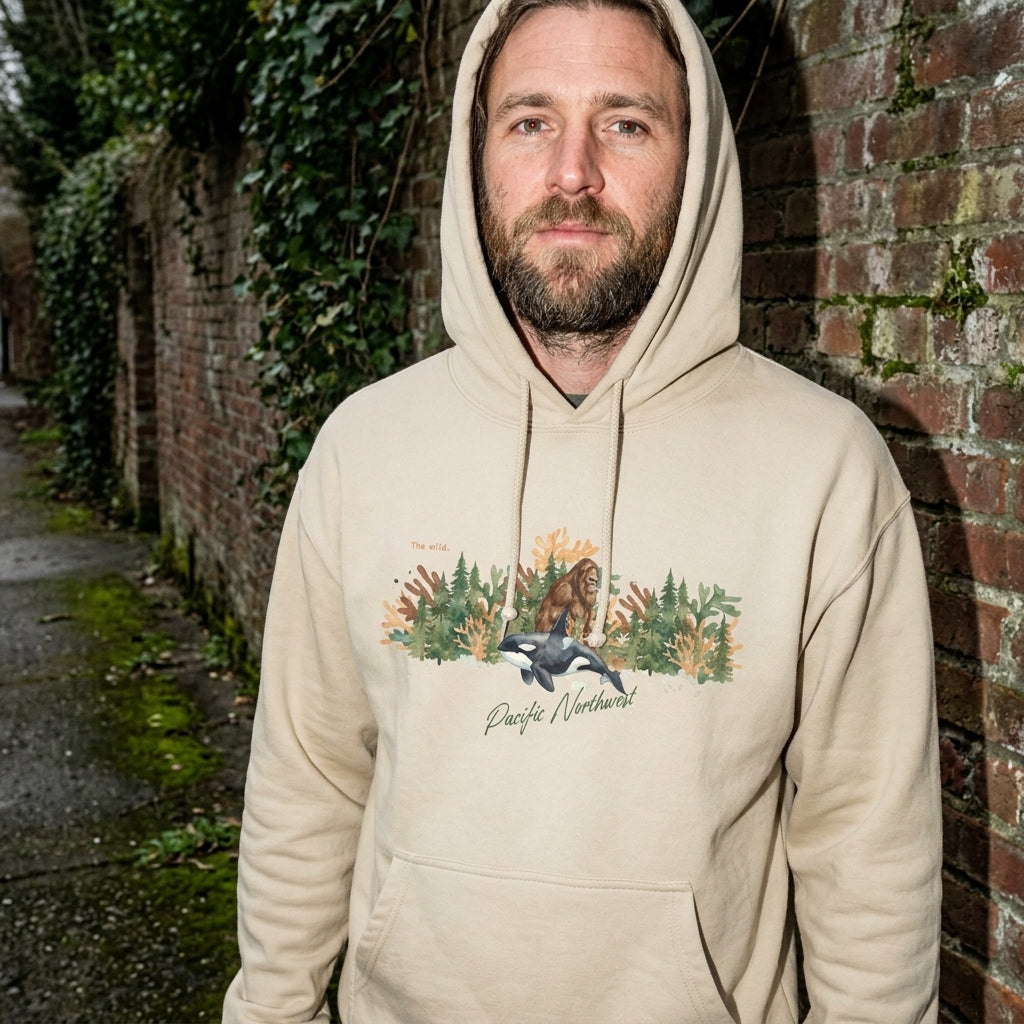 The Big Foot and Orca Pacific Northwest Hoodie