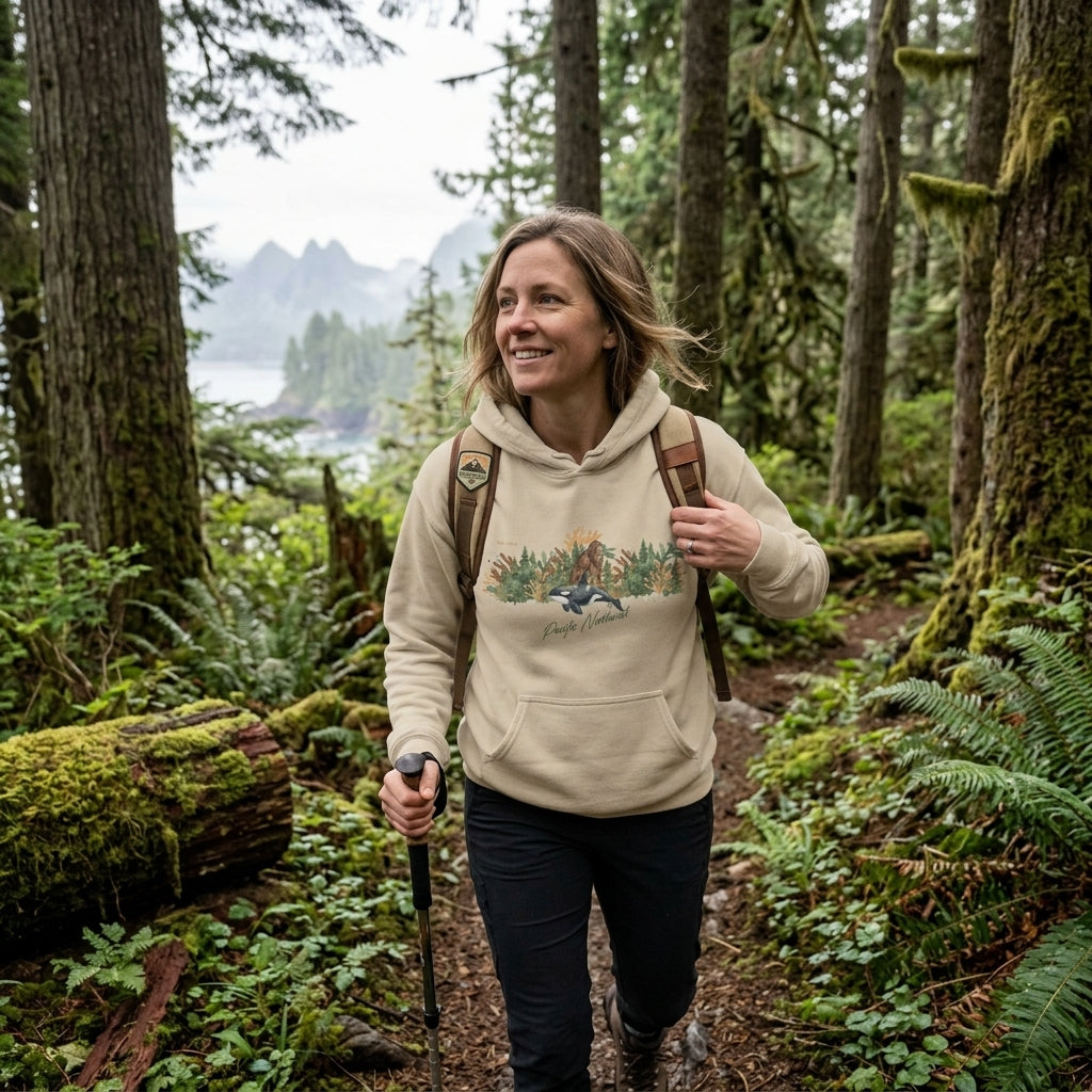 The Big Foot and Orca Pacific Northwest Hoodie