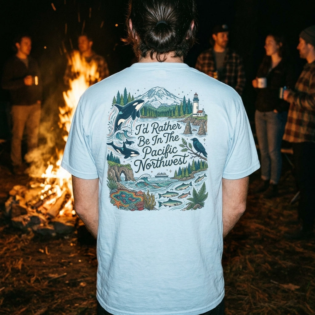 "I'd Rather Be In The Pacific Northwest" Conservation Nature T‑Shirt