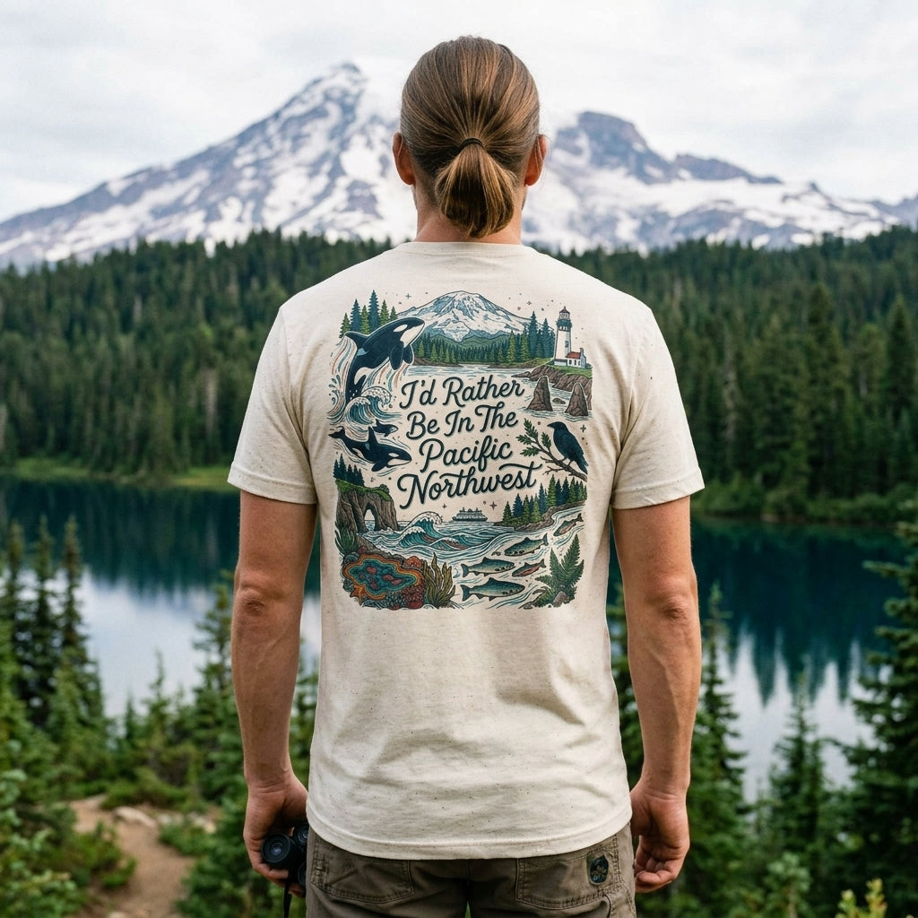 "I'd Rather Be In The Pacific Northwest" Conservation Nature T‑Shirt
