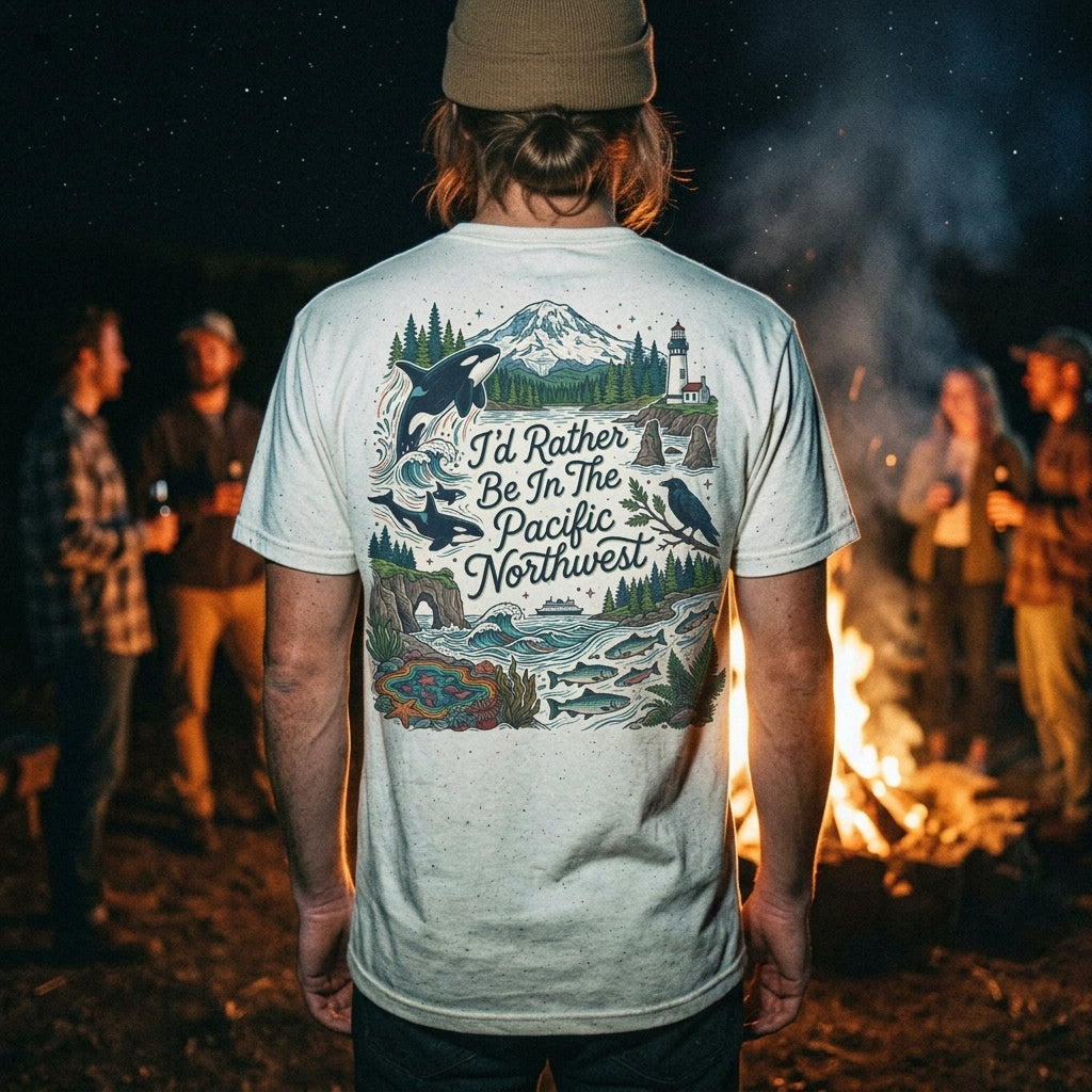 "I'd Rather Be In The Pacific Northwest" Conservation Nature T‑Shirt