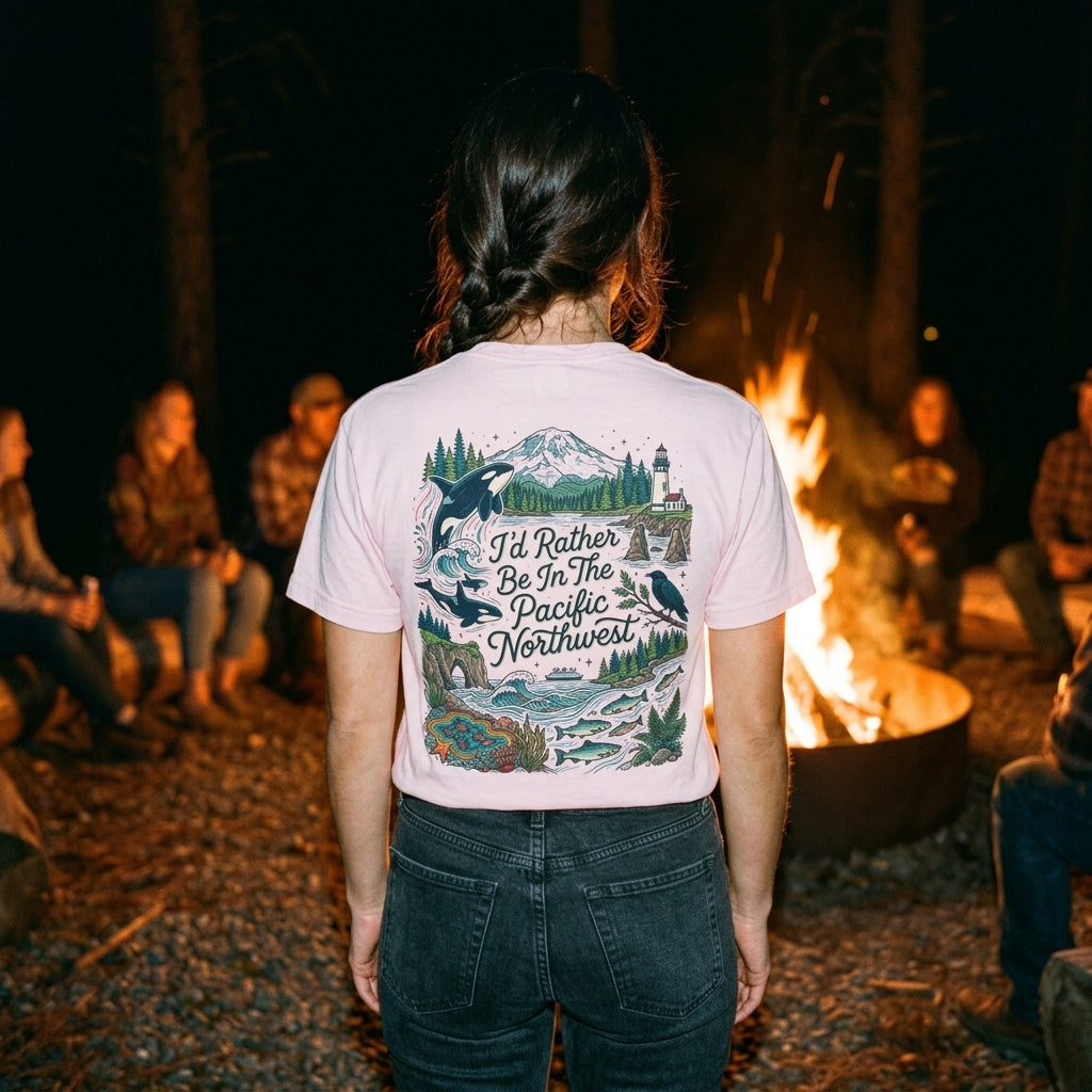 "I'd Rather Be In The Pacific Northwest" Conservation Nature T‑Shirt