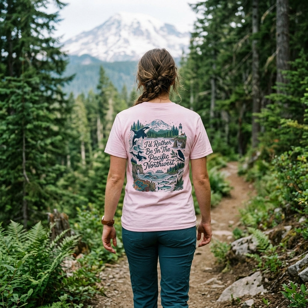 "I'd Rather Be In The Pacific Northwest" Conservation Nature T‑Shirt
