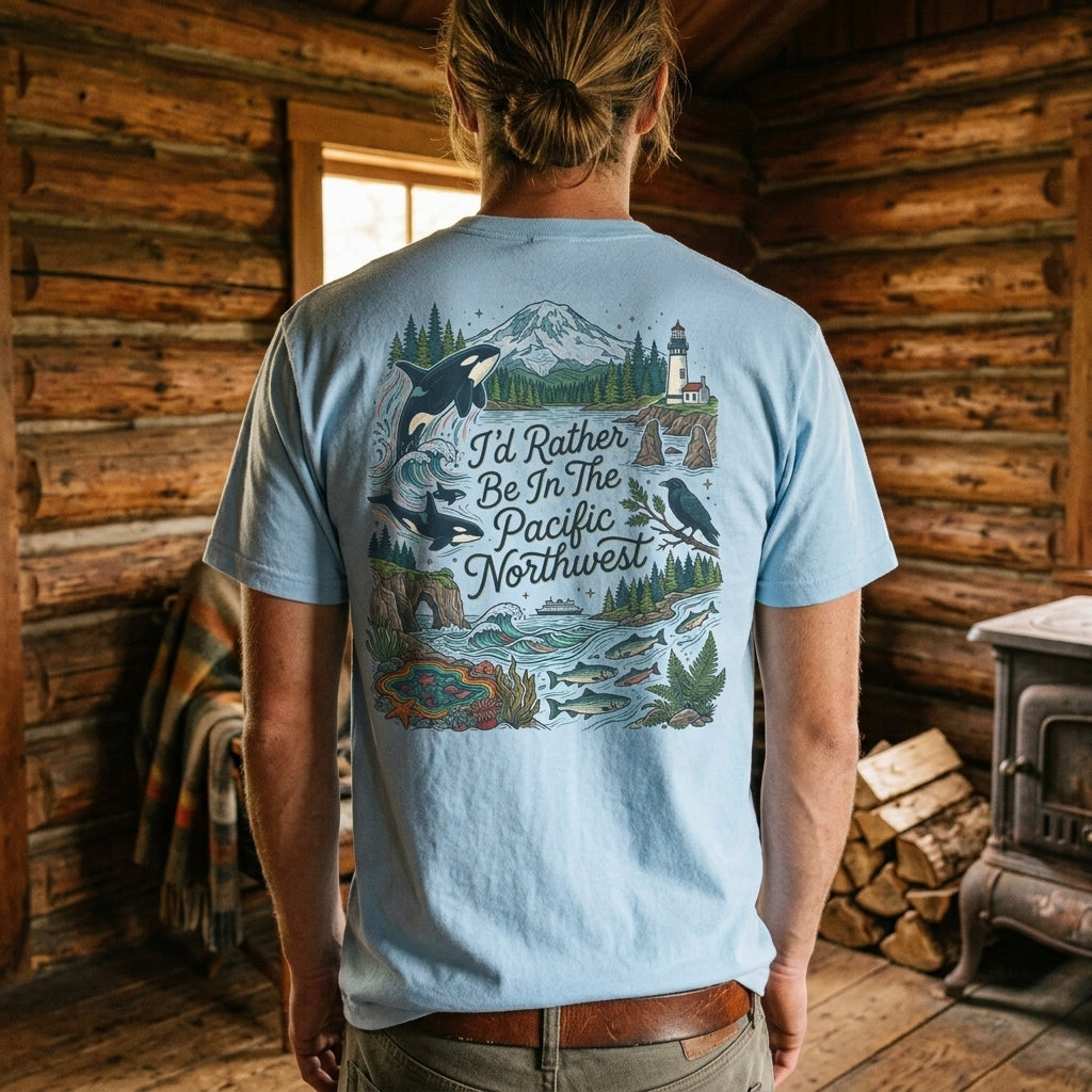 "I'd Rather Be In The Pacific Northwest" Conservation Nature T‑Shirt