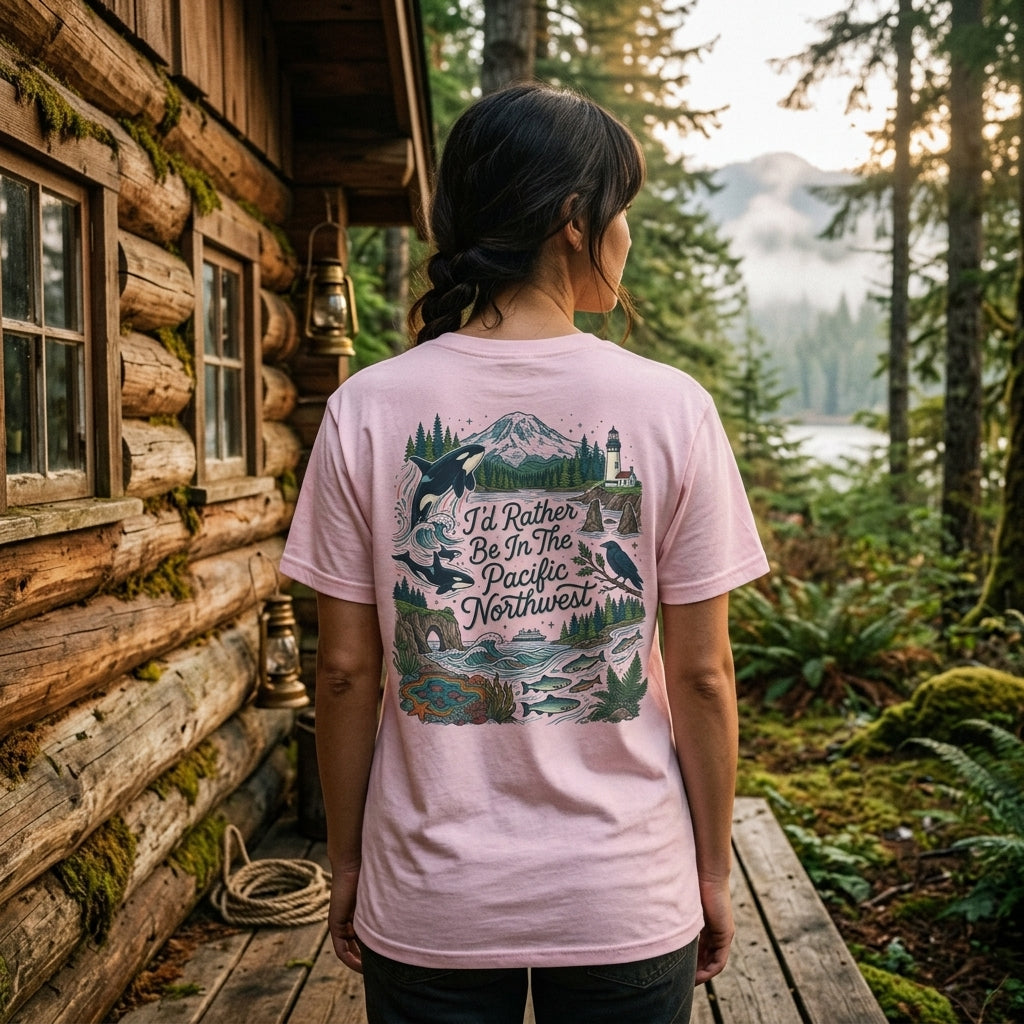 "I'd Rather Be In The Pacific Northwest" Conservation Nature T‑Shirt
