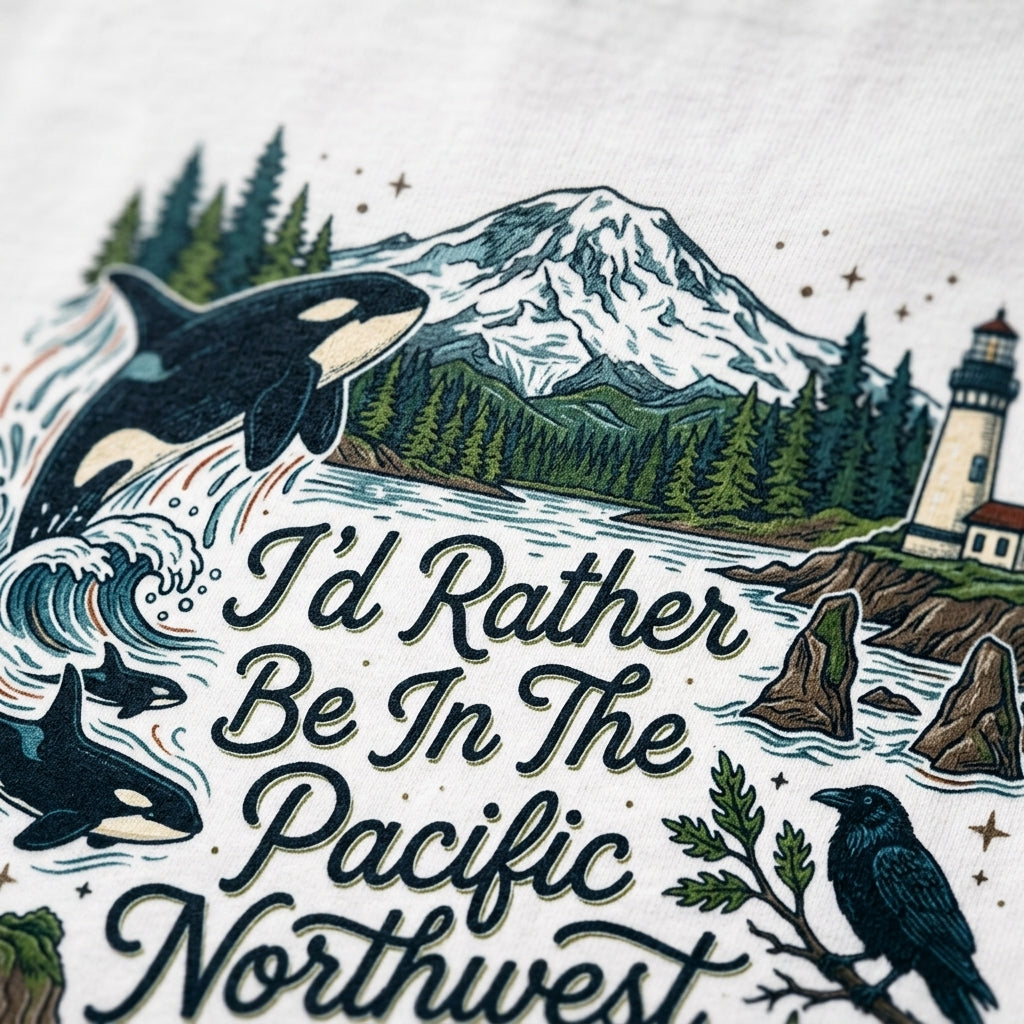 "I'd Rather Be In The Pacific Northwest" Conservation Nature T‑Shirt