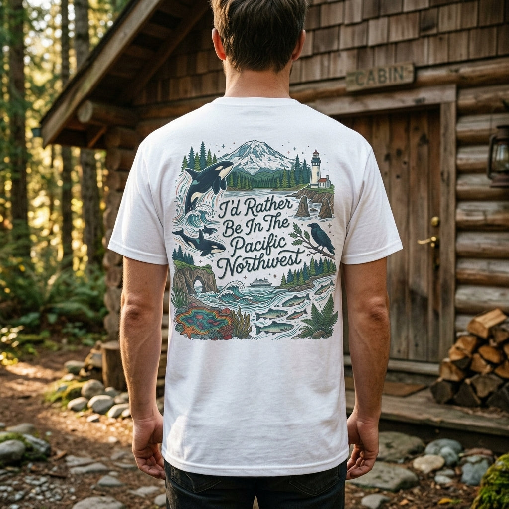 "I'd Rather Be In The Pacific Northwest" Conservation Nature T‑Shirt