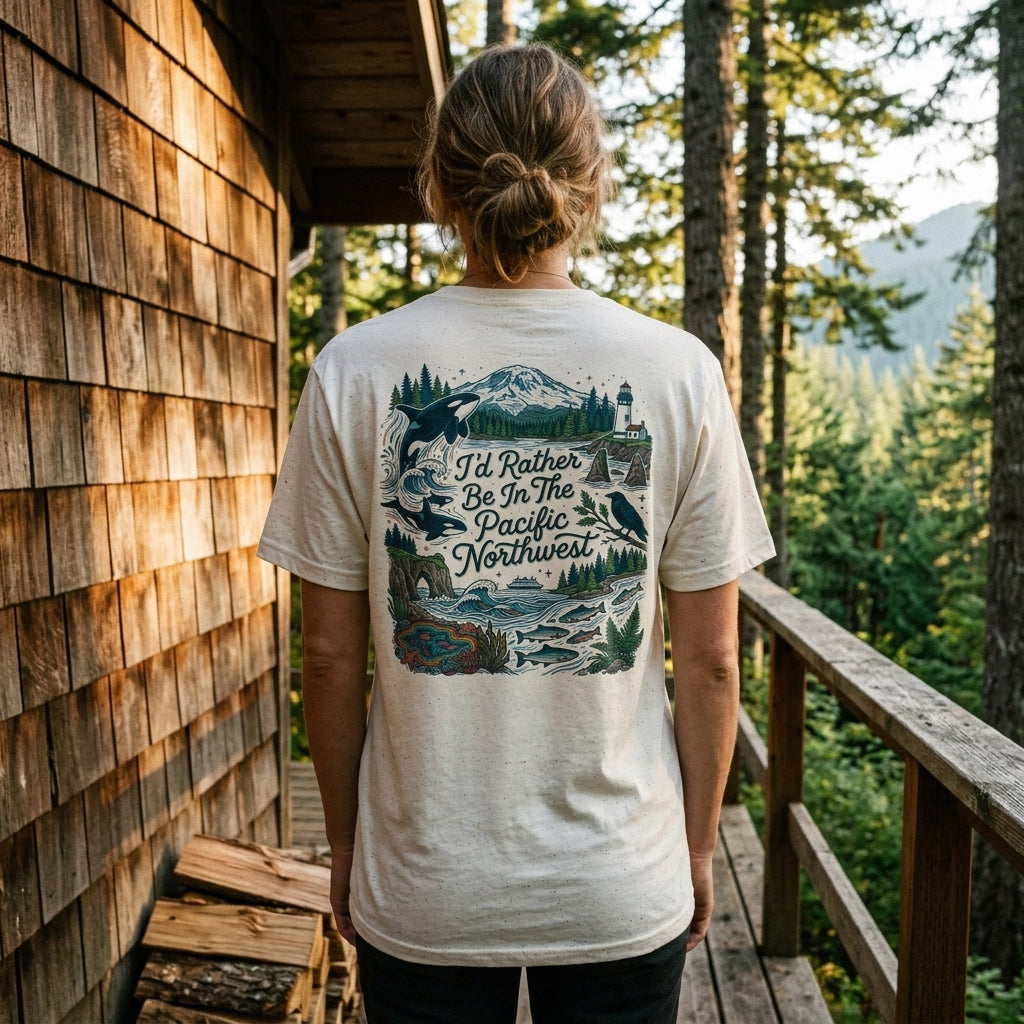 "I'd Rather Be In The Pacific Northwest" Conservation Nature T‑Shirt