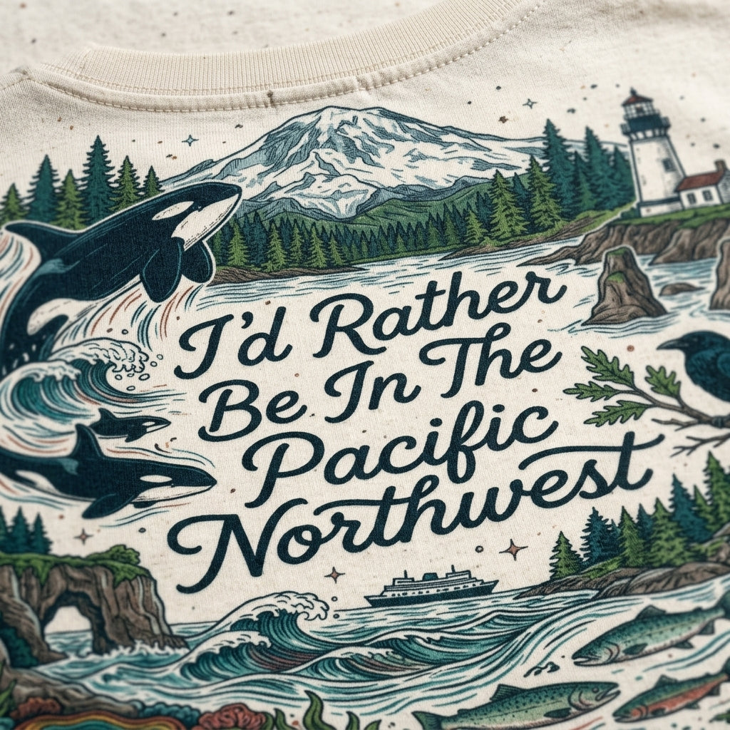 "I'd Rather Be In The Pacific Northwest" Conservation Nature T‑Shirt
