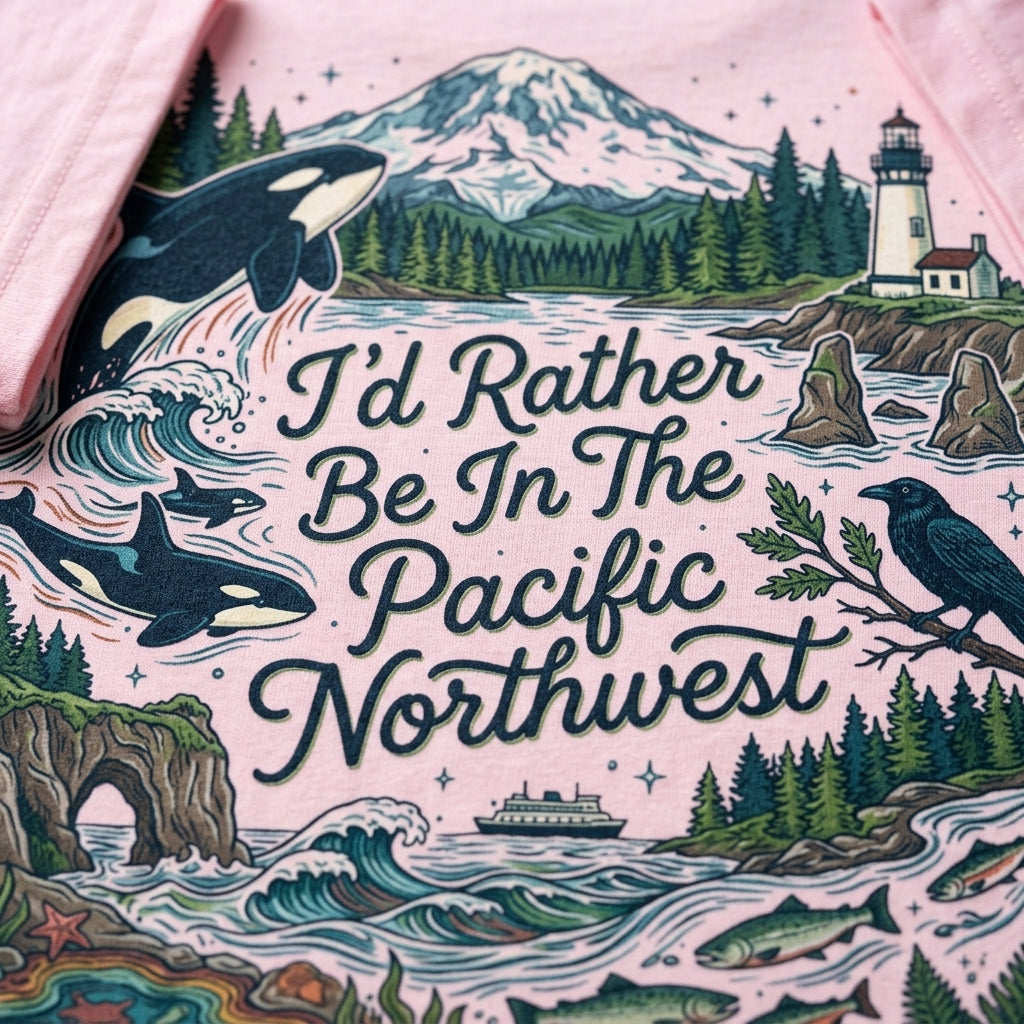 "I'd Rather Be In The Pacific Northwest" Conservation Nature T‑Shirt