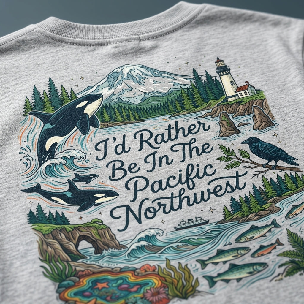 "I'd Rather Be In The Pacific Northwest" Conservation Nature T‑Shirt