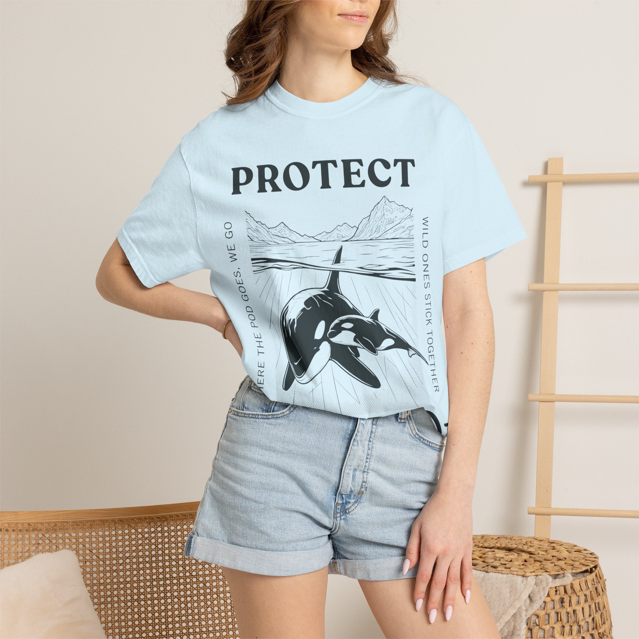 Protect The Pod Orca T-Shirt — Marine Conservation Comfort Colors T Shirt