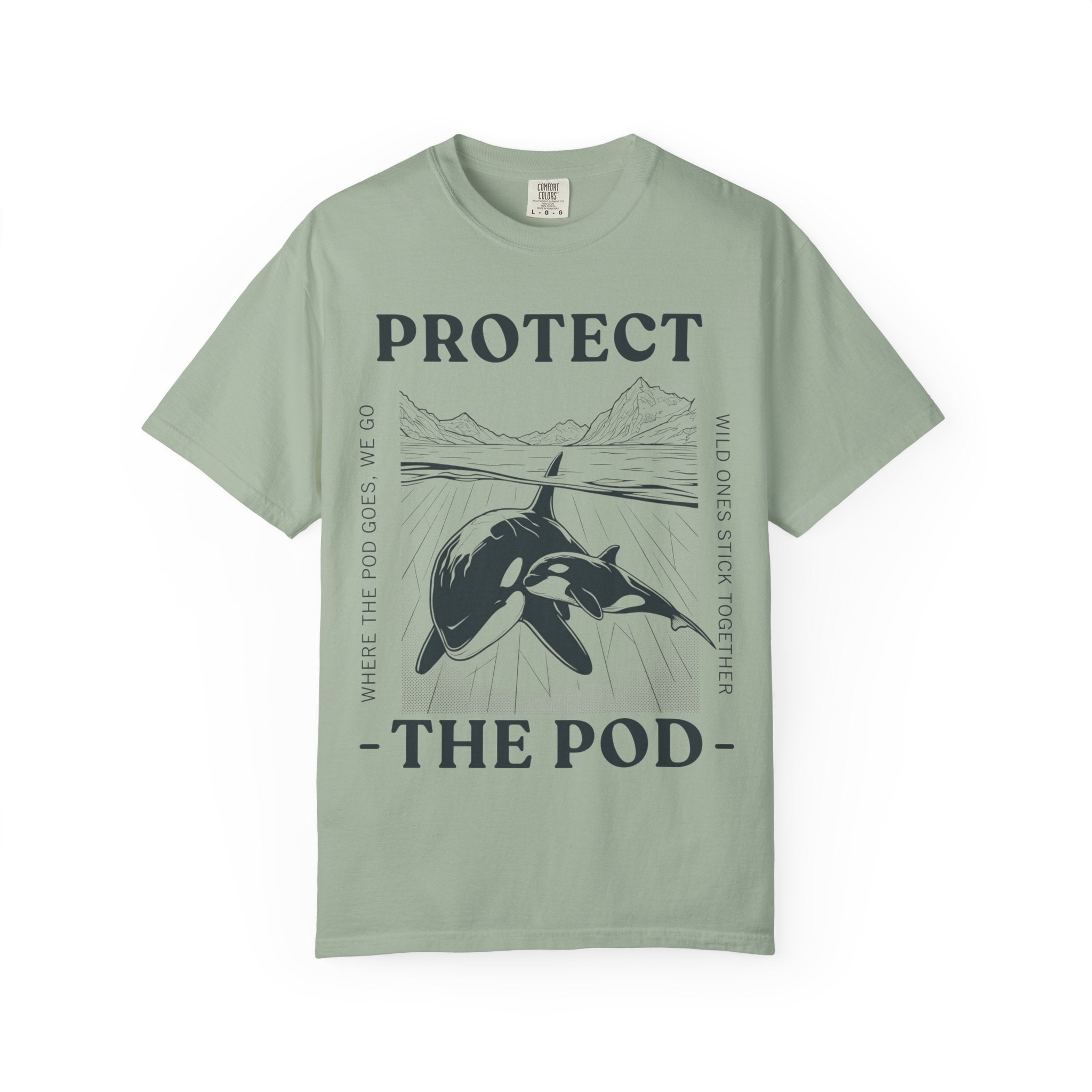 Protect The Pod Orca T-Shirt — Marine Conservation Comfort Colors T Shirt