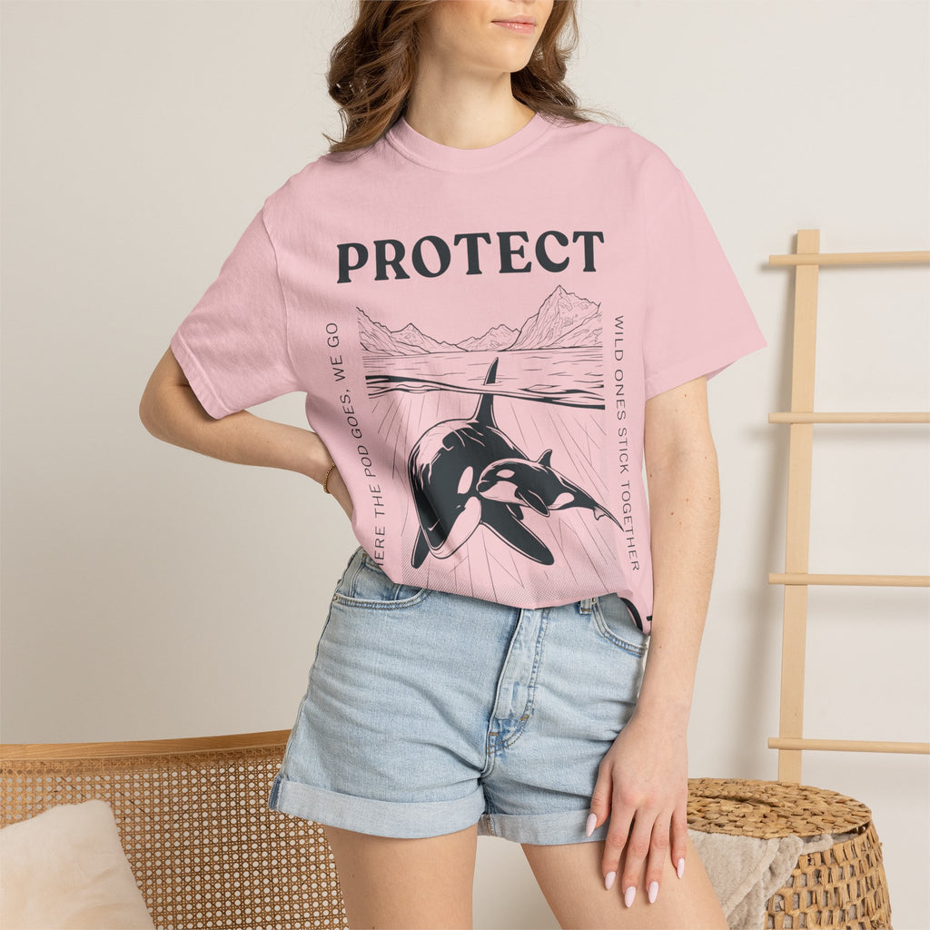 Protect The Pod Orca T-Shirt — Marine Conservation Comfort Colors T Shirt