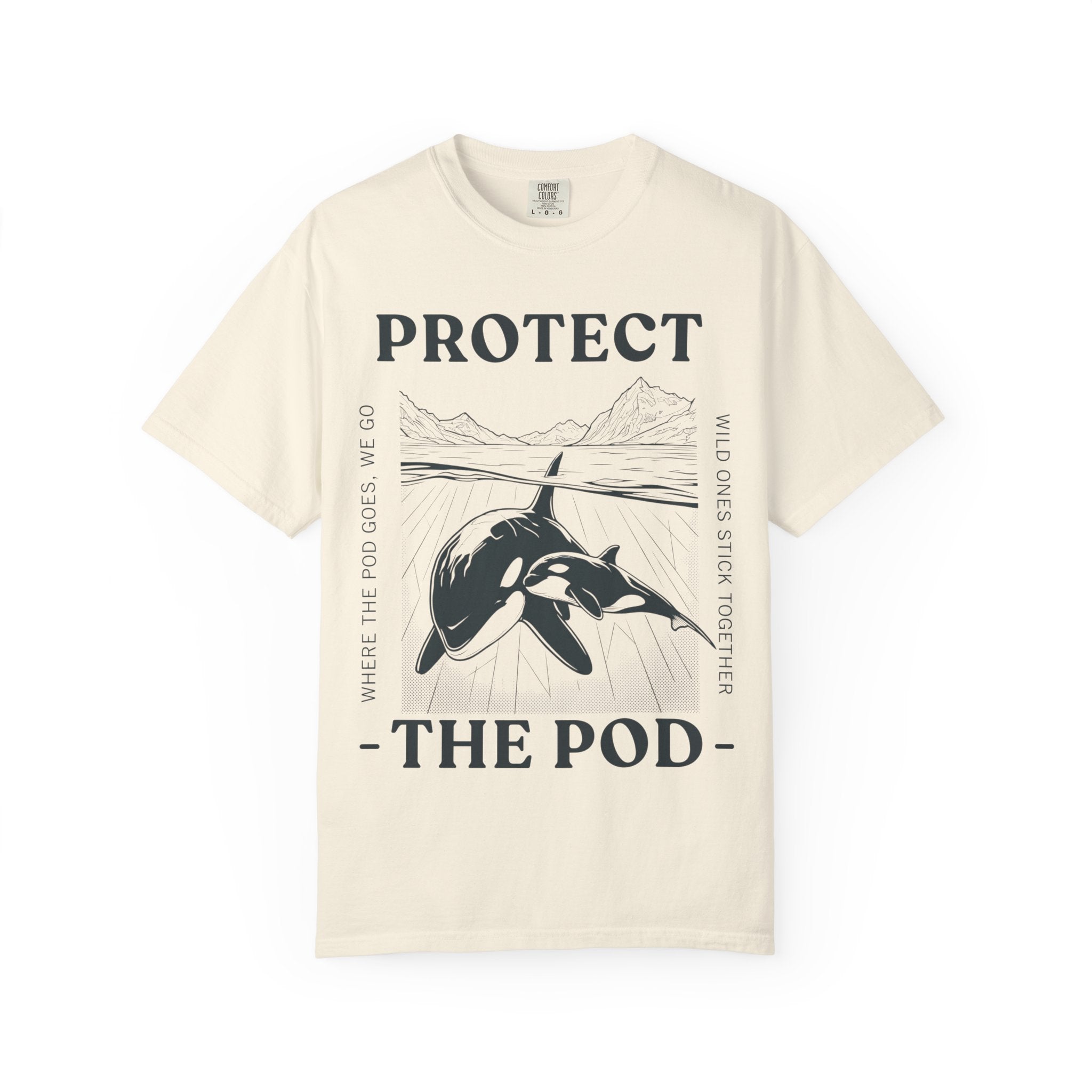 Protect The Pod Orca T-Shirt — Marine Conservation Comfort Colors T Shirt