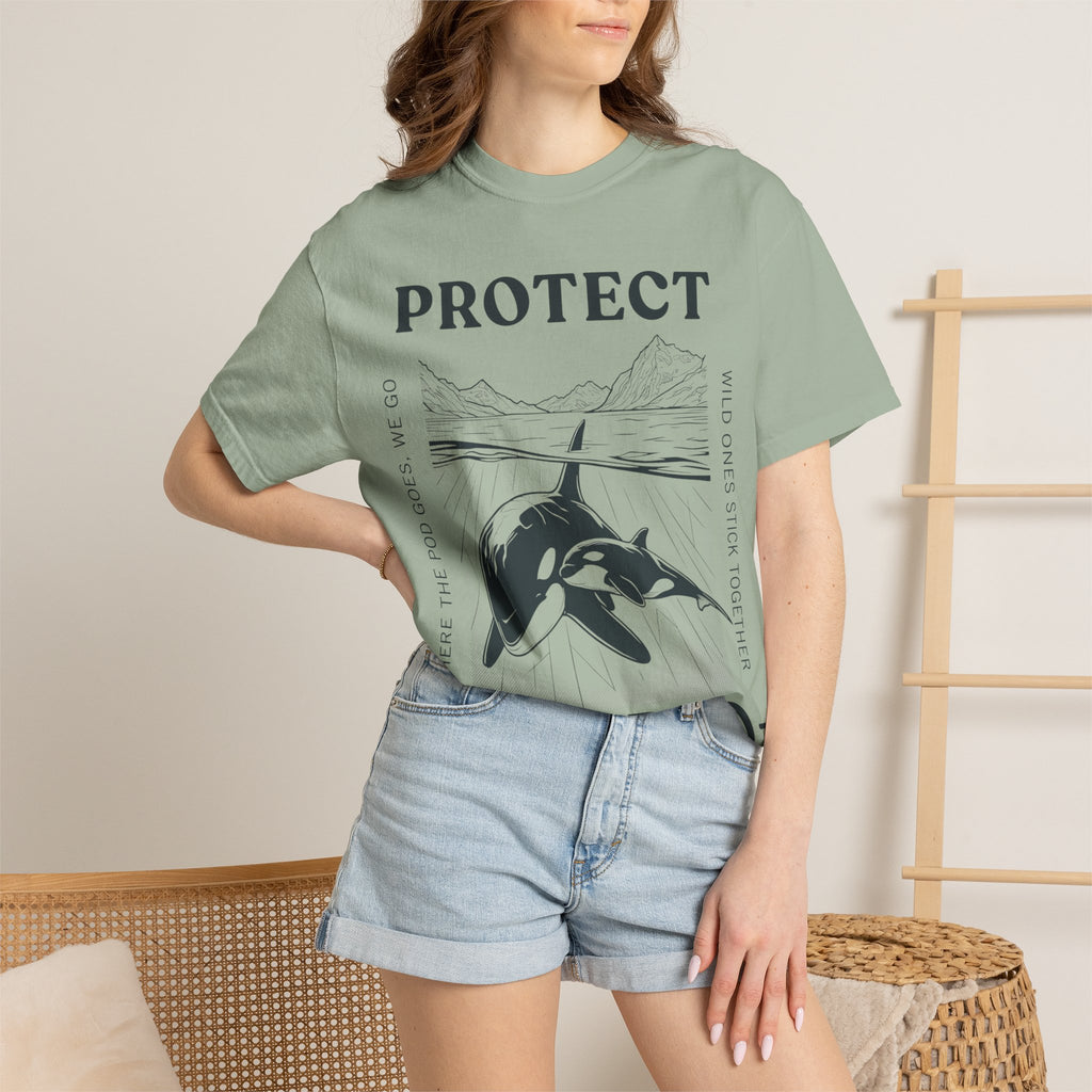 Protect The Pod Orca T-Shirt — Marine Conservation Comfort Colors T Shirt
