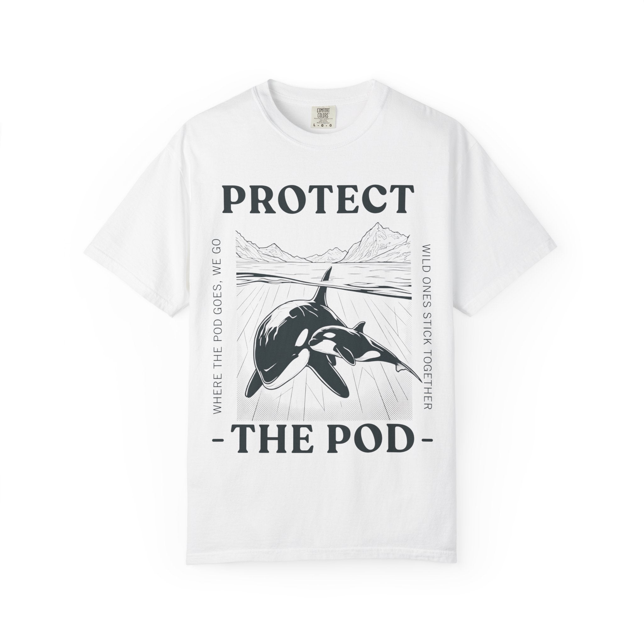 Protect The Pod Orca T-Shirt — Marine Conservation Comfort Colors T Shirt
